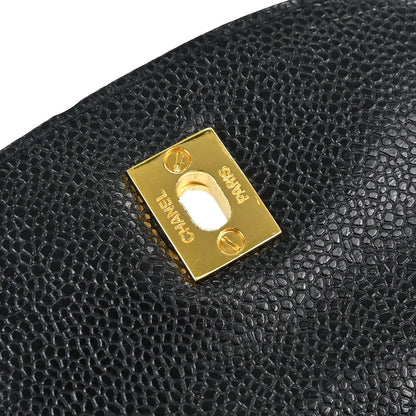 Chanel 1994-1996 Black Caviar Skin Triple CC Backpack