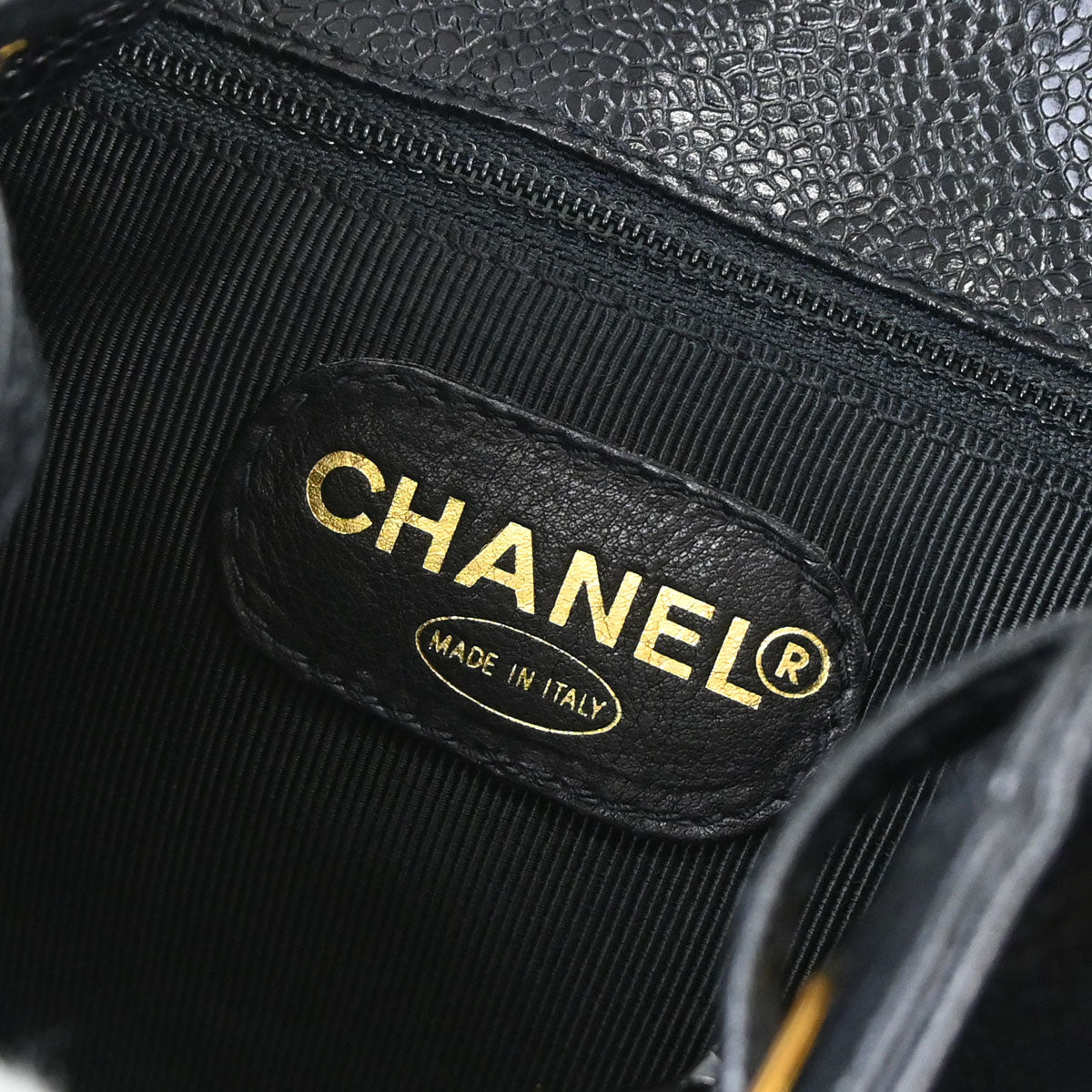 Chanel 1994-1996 Black Caviar Skin Triple CC Backpack