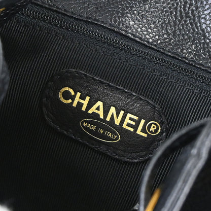 Chanel 1994-1996 Black Caviar Skin Triple CC Backpack