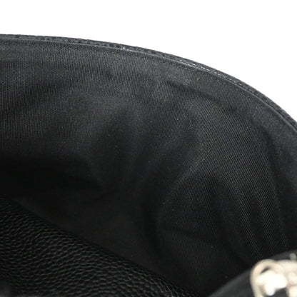 Chanel 2013-2014 Black Caviar Skin Half Moon Flap WOC Wallet on Chain Shoulder Bag