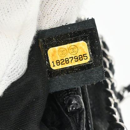 Chanel 2013-2014 Black Caviar Skin Half Moon Flap WOC Wallet on Chain Shoulder Bag