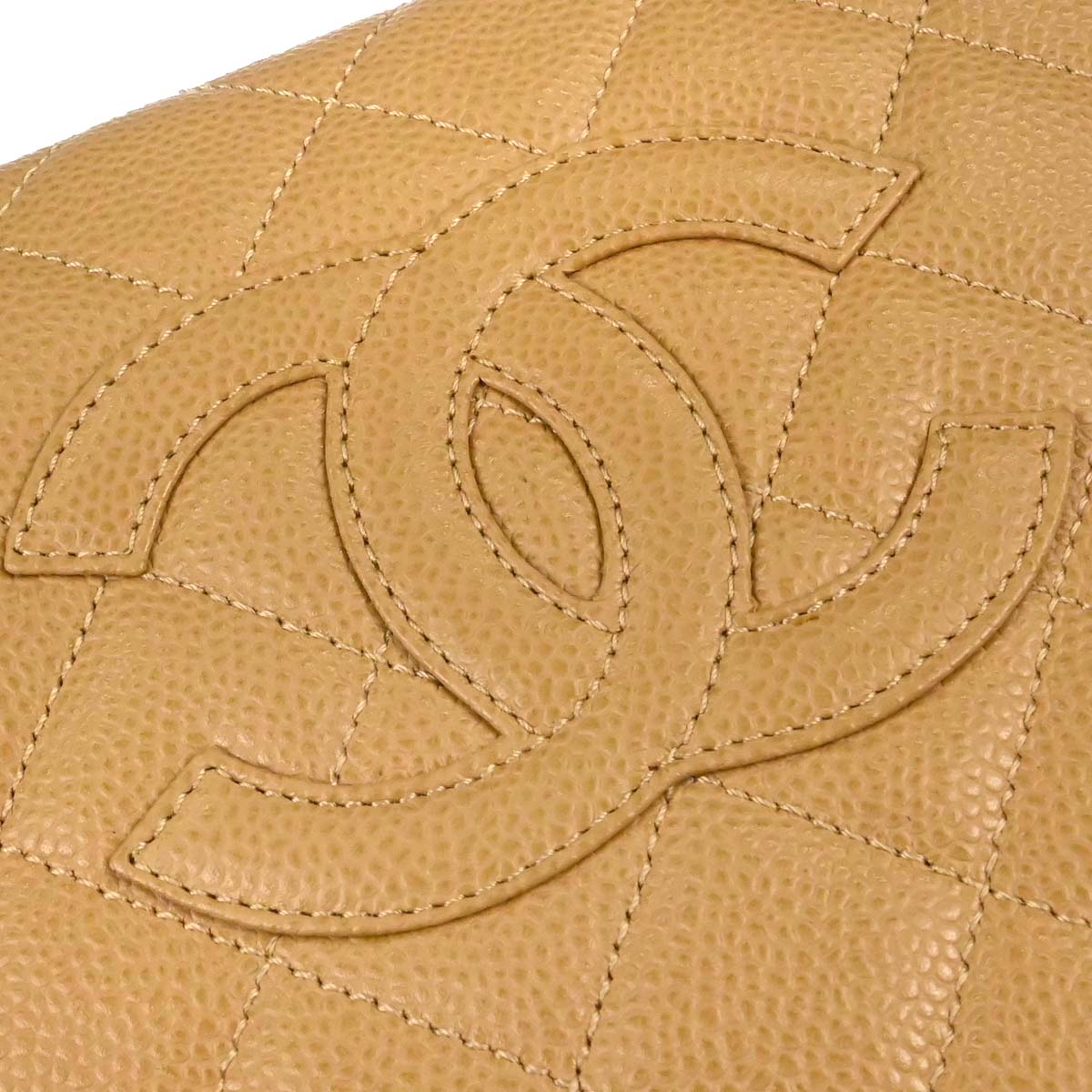 Chanel 2002-2003 Beige Caviar Skin Petite Timeless Tote PTT Chain Handbag