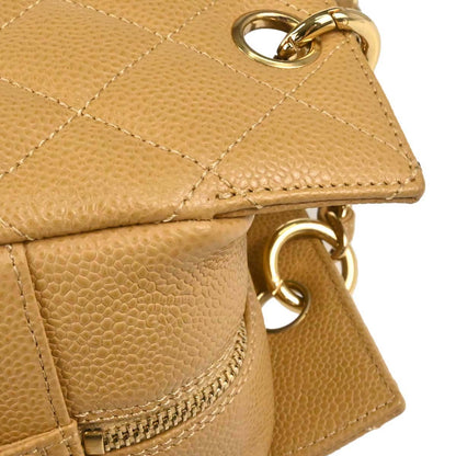 Chanel 2002-2003 Beige Caviar Skin Petite Timeless Tote PTT Chain Handbag