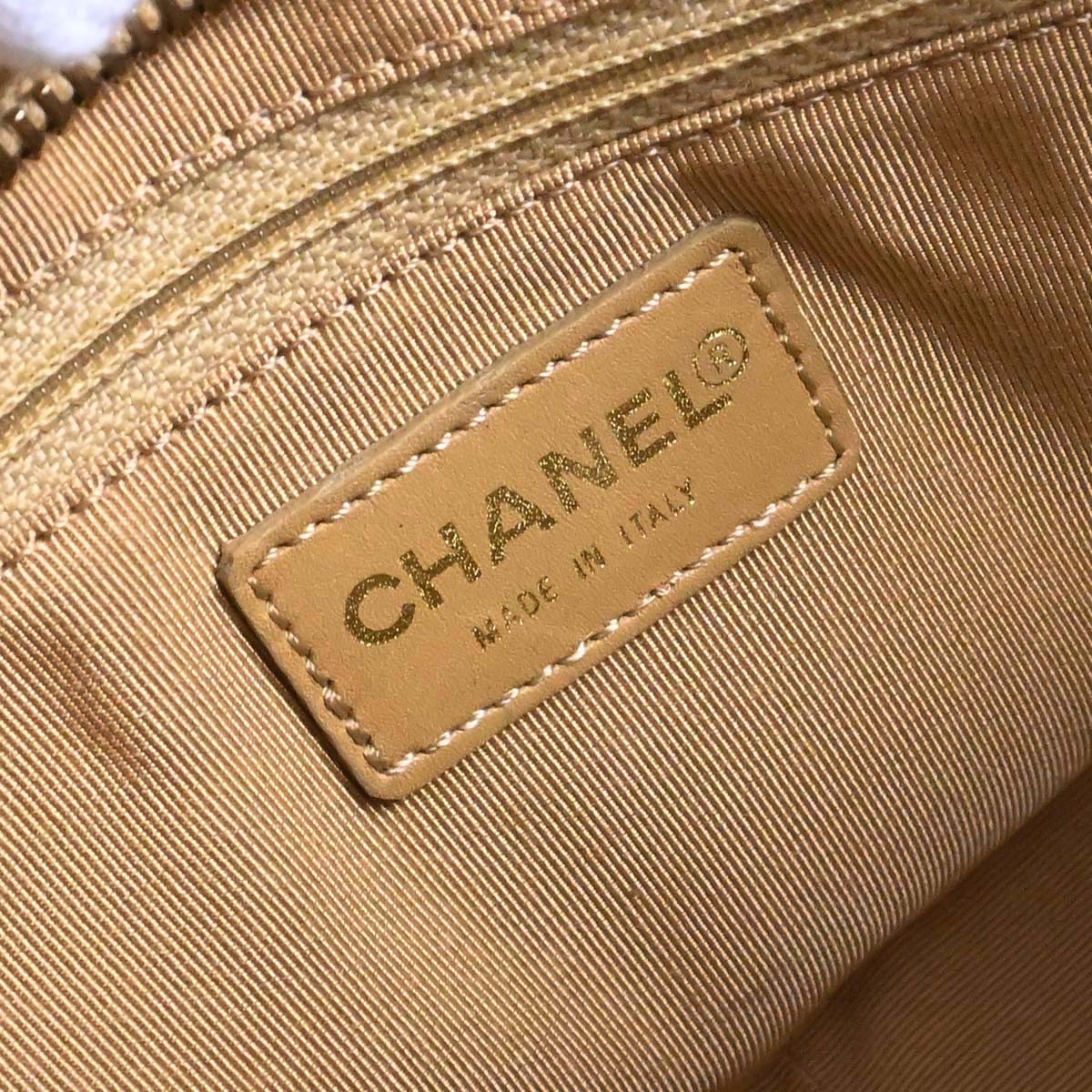 Chanel 2002-2003 Beige Caviar Skin Petite Timeless Tote PTT Chain Handbag