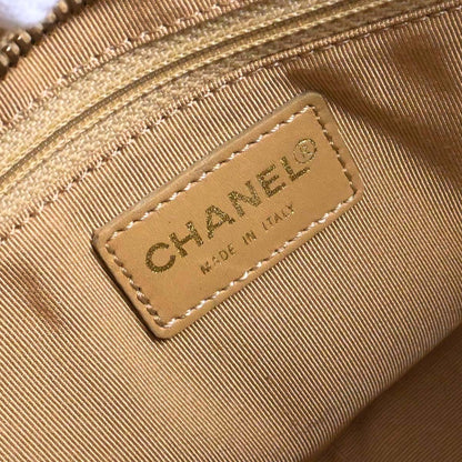 Chanel 2002-2003 Beige Caviar Skin Petite Timeless Tote PTT Chain Handbag