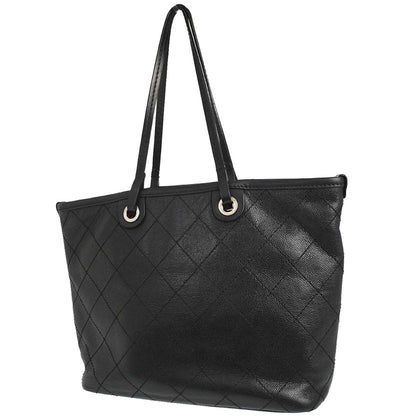 Chanel Black Caviar Skin On The Road Shopping Fever Tote Bag