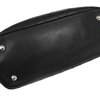 Chanel Black Caviar Skin On The Road Shopping Fever Tote Bag