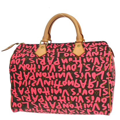 Louis Vuitton 2008 Pink Monogram Graffiti Speedy 30 Handbag M93704