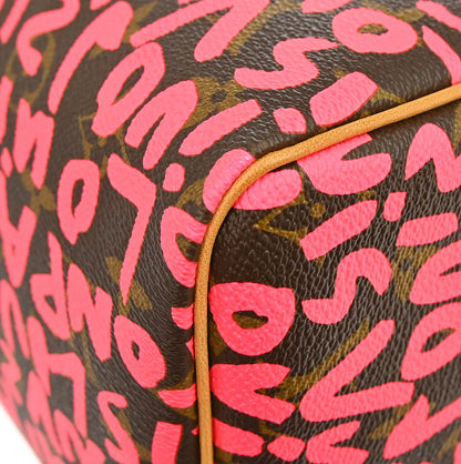 Louis Vuitton 2008 Pink Monogram Graffiti Speedy 30 Handbag M93704