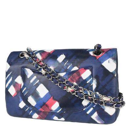 Chanel 2016-2017 Navy Lambskin Airline Medium Classic Double Flap Shoulder Bag