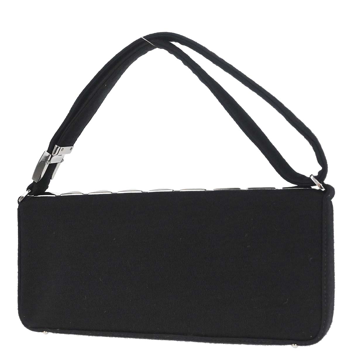 Chanel 2003-2004 Black Cotton Ice Cube Shoulder Bag