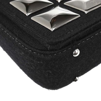 Chanel 2003-2004 Black Cotton Ice Cube Shoulder Bag