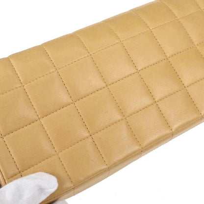 Chanel 2003-2004 Beige Lambskin Coco Bar East West Shoulder Bag