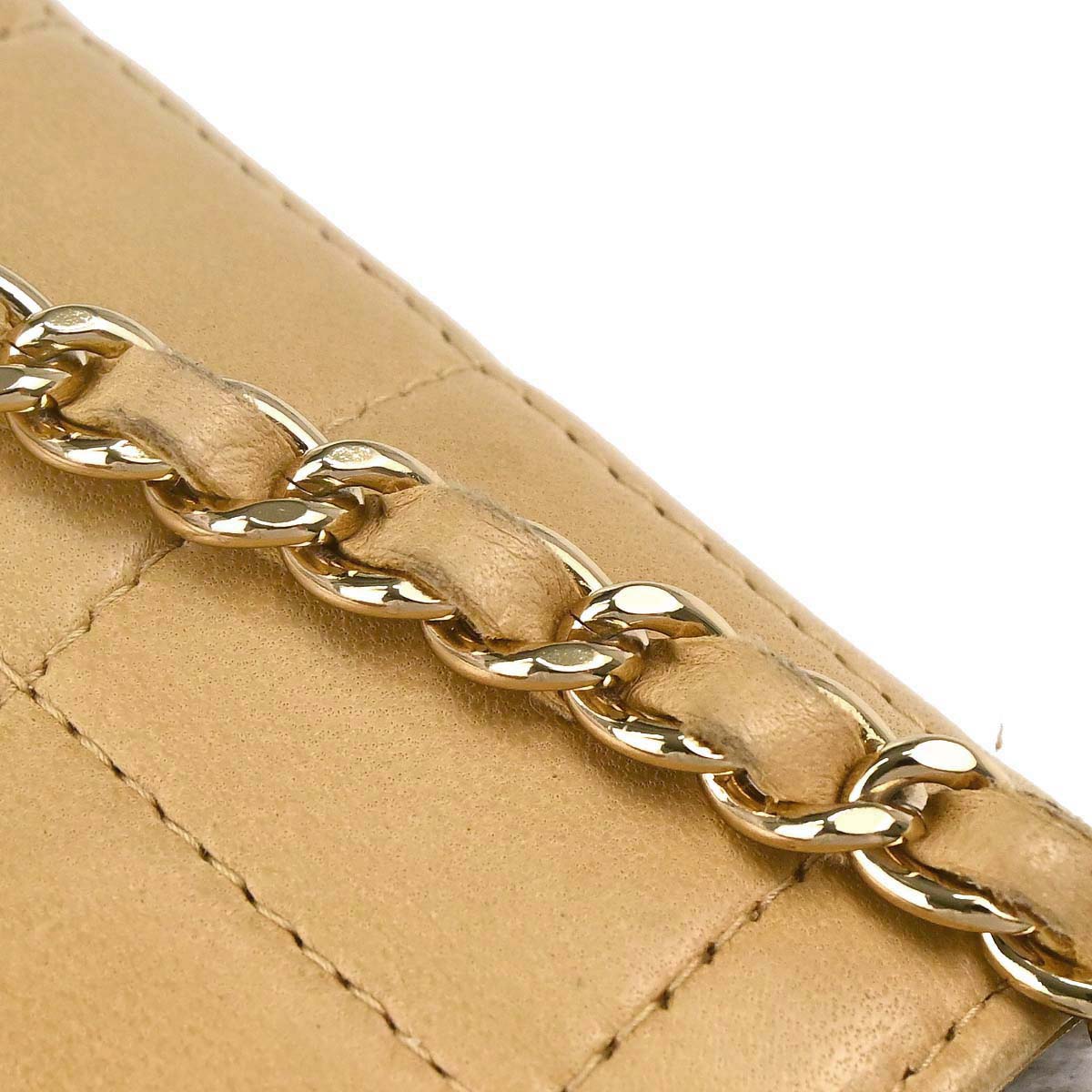 Chanel 2003-2004 Beige Lambskin Coco Bar East West Shoulder Bag