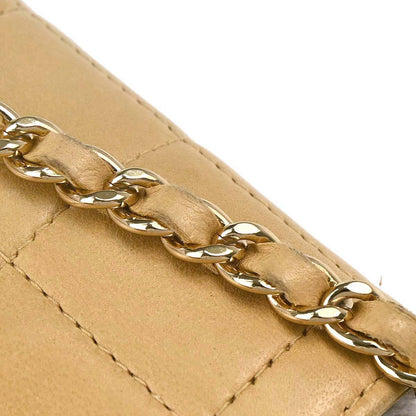 Chanel 2003-2004 Beige Lambskin Coco Bar East West Shoulder Bag