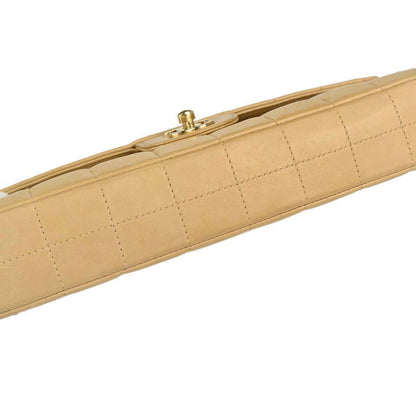 Chanel 2003-2004 Beige Lambskin Coco Bar East West Shoulder Bag
