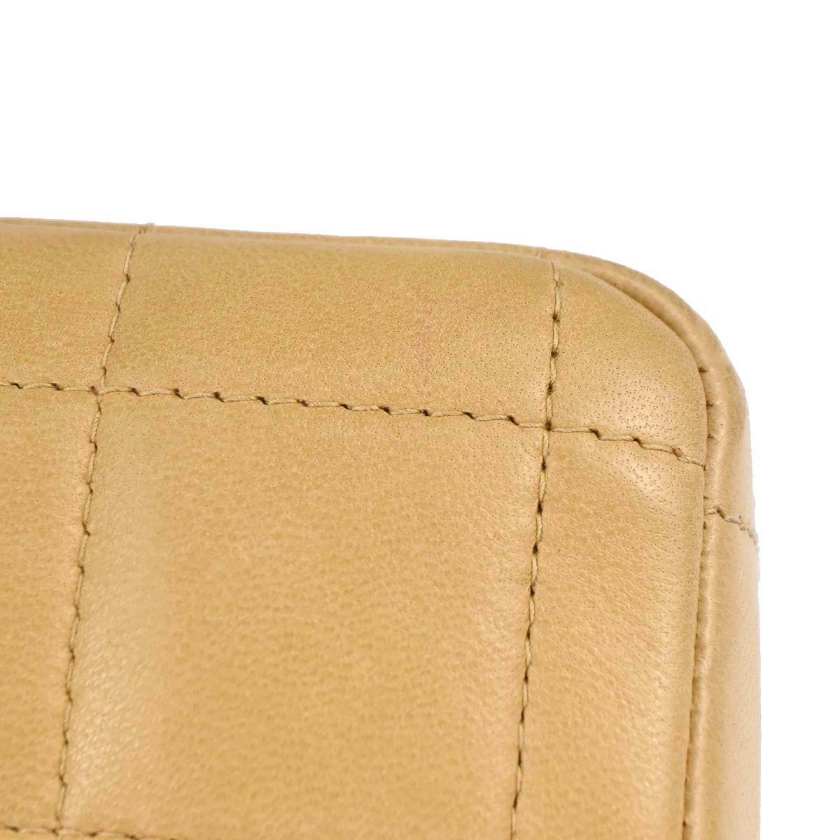 Chanel 2003-2004 Beige Lambskin Coco Bar East West Shoulder Bag