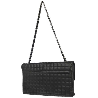 Chanel 2005-2006 Black Lambskin Choco Bar Camellia No.5 CC Clover Handbag
