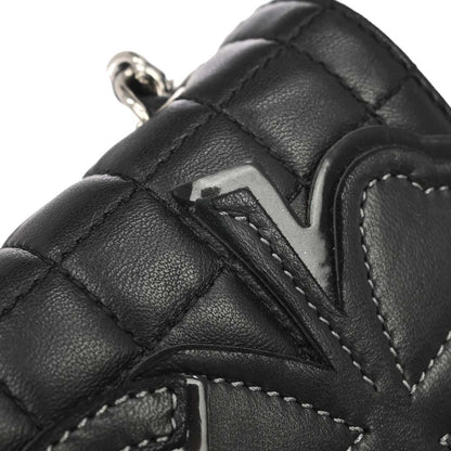 Chanel 2005-2006 Black Lambskin Choco Bar Camellia No.5 CC Clover Handbag