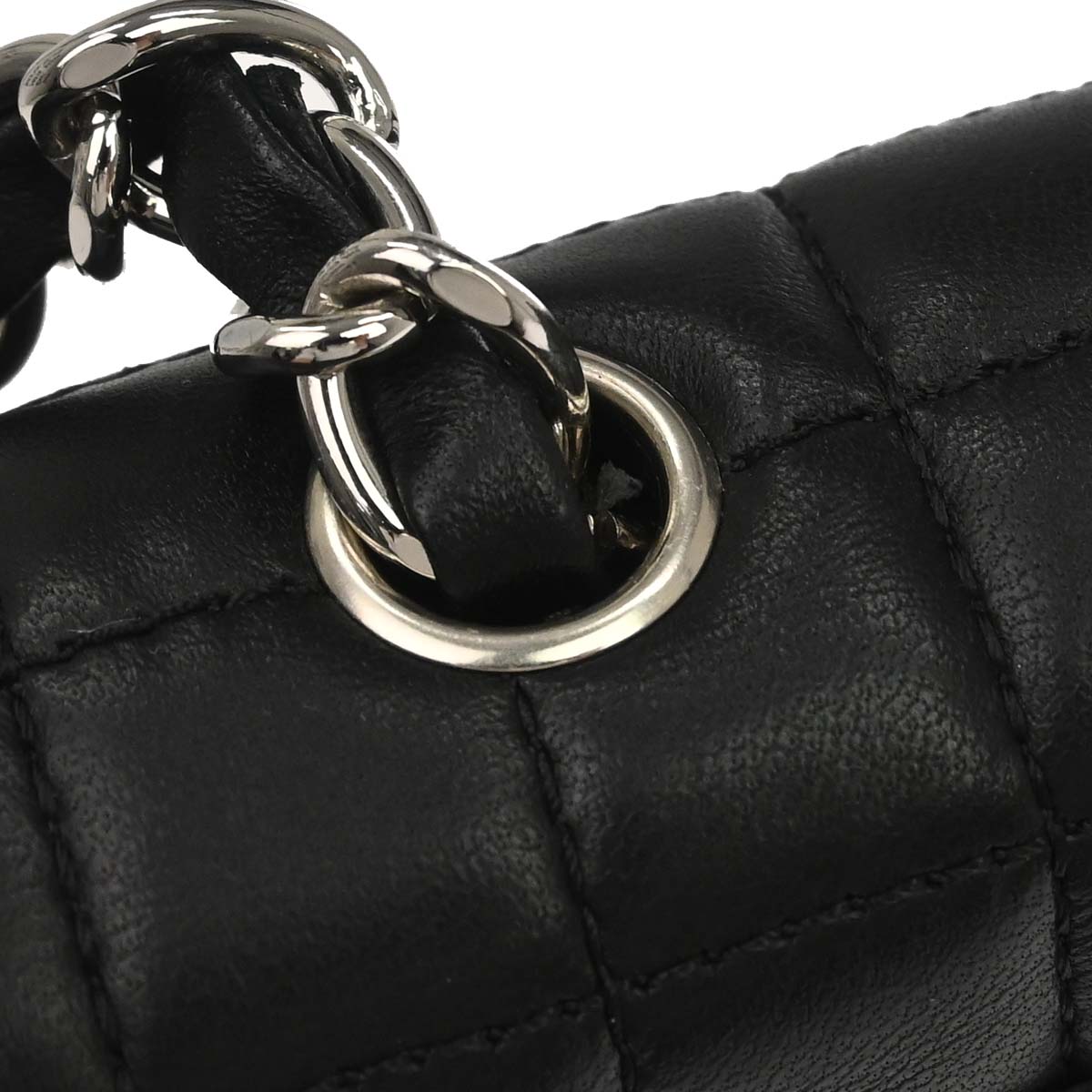 Chanel 2005-2006 Black Lambskin Choco Bar Camellia No.5 CC Clover Handbag