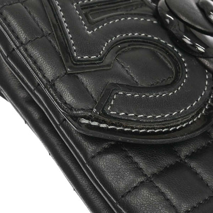 Chanel 2005-2006 Black Lambskin Choco Bar Camellia No.5 CC Clover Handbag