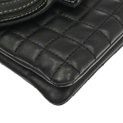 Chanel 2005-2006 Black Lambskin Choco Bar Camellia No.5 CC Clover Handbag
