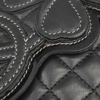 Chanel 2005-2006 Black Lambskin Choco Bar Camellia No.5 CC Clover Handbag