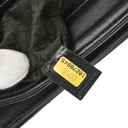 Chanel 2005-2006 Black Lambskin Choco Bar Camellia No.5 CC Clover Handbag