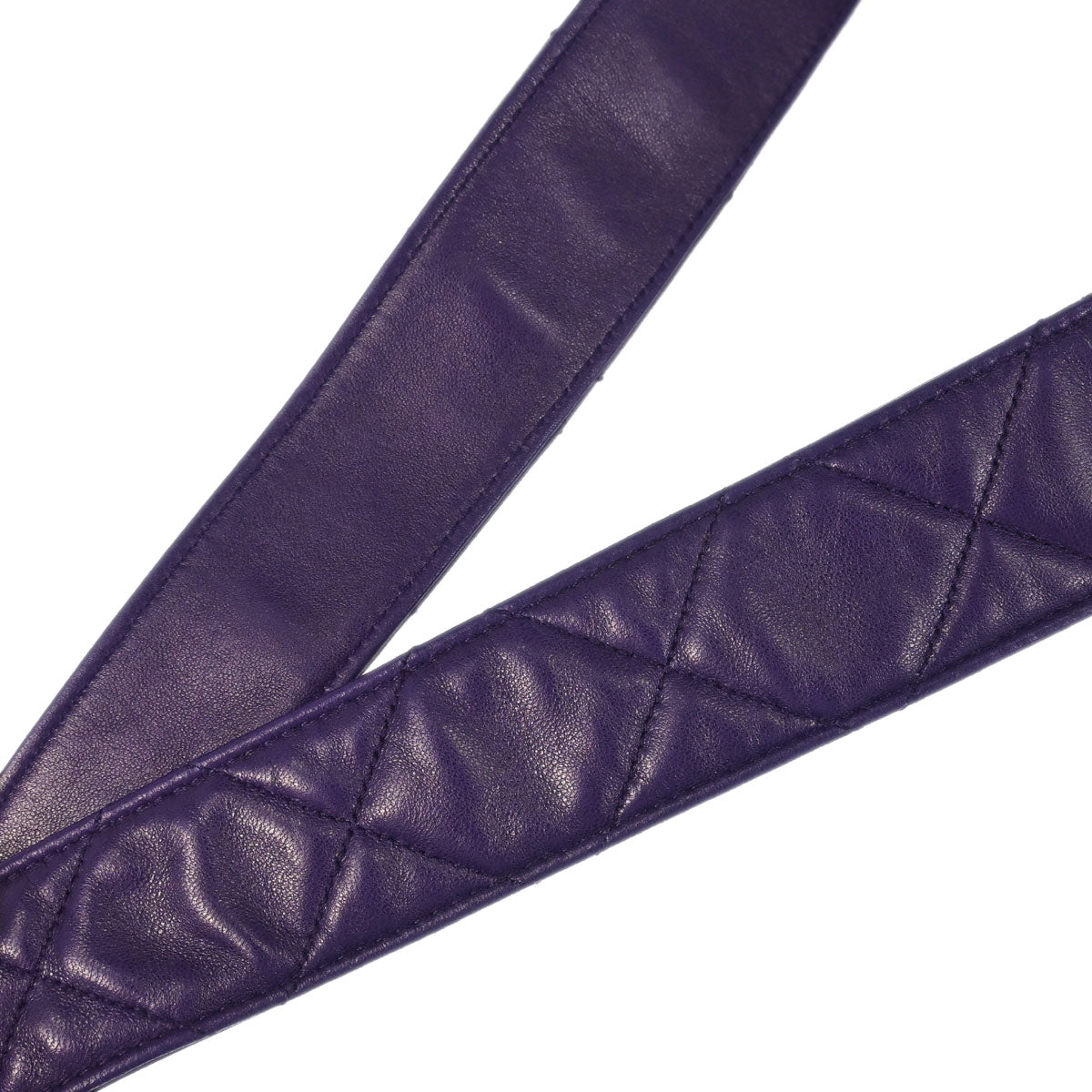 Chanel 1991-1994 Purple Lambskin Straight Flap Shoulder Bag