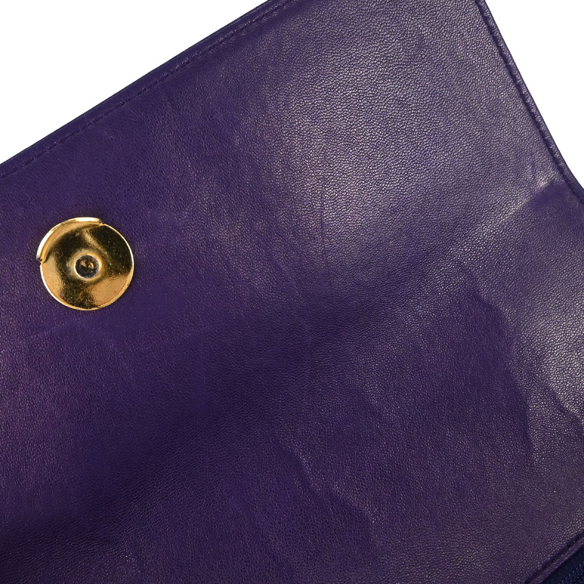 Chanel 1991-1994 Purple Lambskin Straight Flap Shoulder Bag