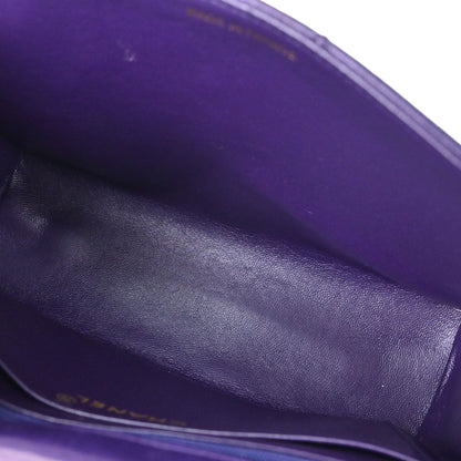 Chanel 1991-1994 Purple Lambskin Straight Flap Shoulder Bag
