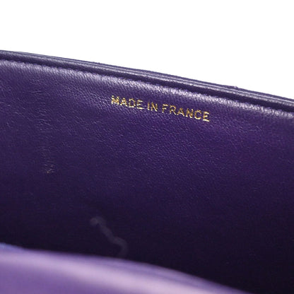 Chanel 1991-1994 Purple Lambskin Straight Flap Shoulder Bag