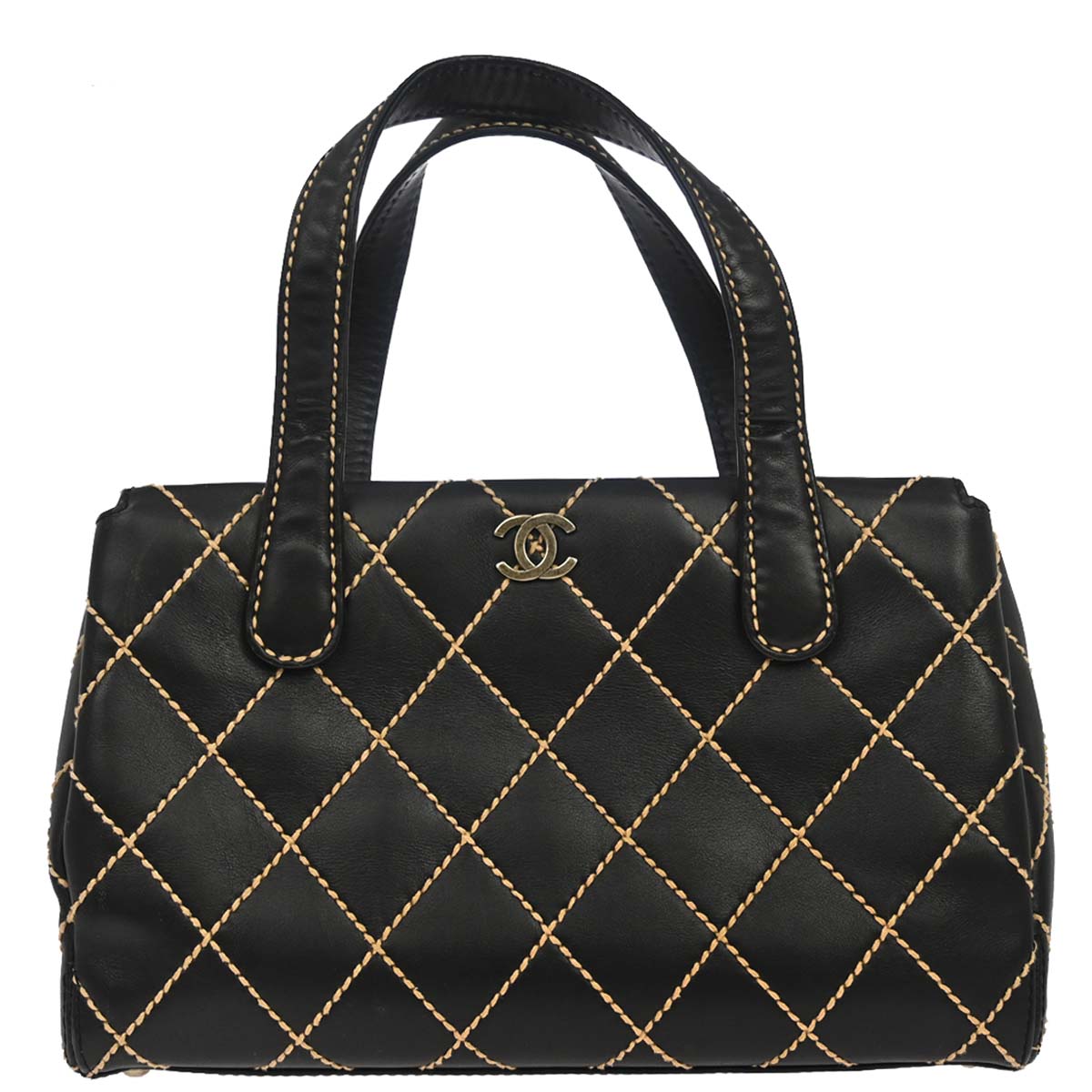 Chanel 2000-2001 Black Calfskin Wild Stitch Handbag