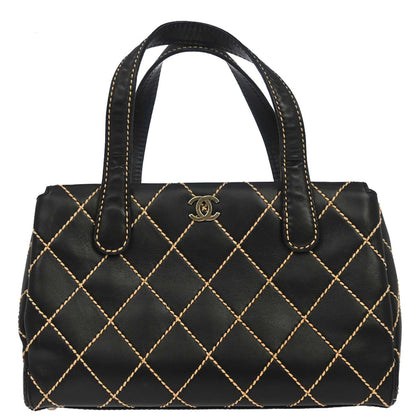 Chanel 2000-2001 Black Calfskin Wild Stitch Handbag