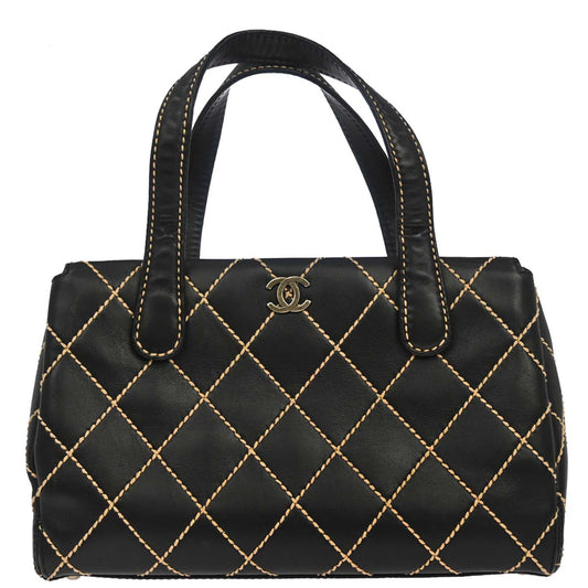Chanel 2000-2001 Black Calfskin Wild Stitch Handbag