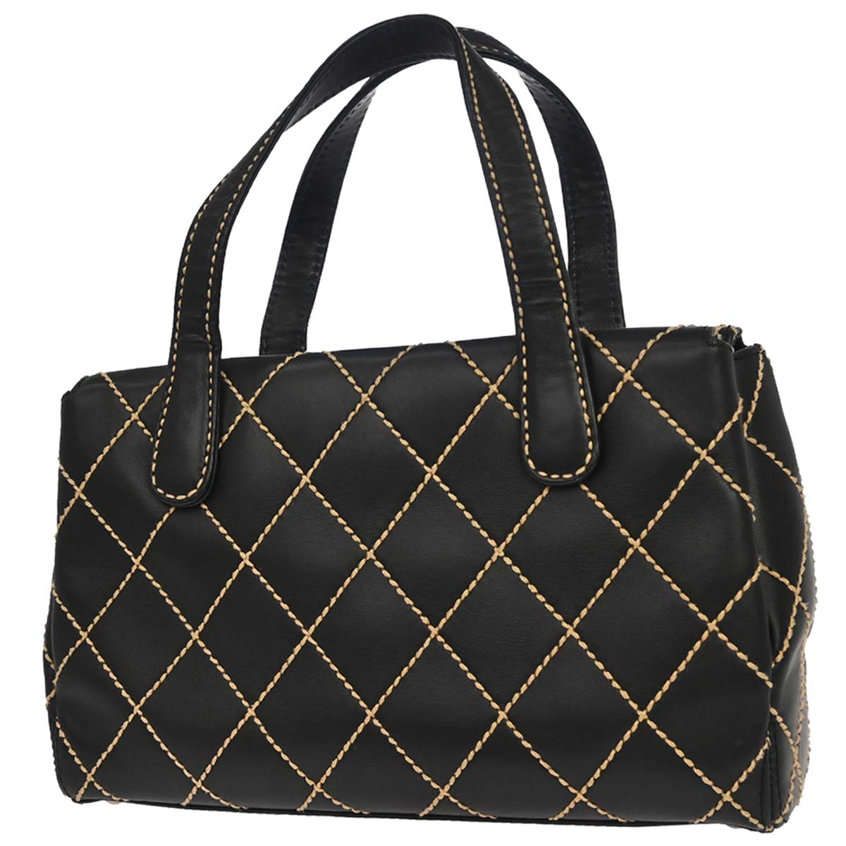 Chanel 2000-2001 Black Calfskin Wild Stitch Handbag
