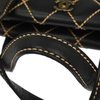 Chanel 2000-2001 Black Calfskin Wild Stitch Handbag