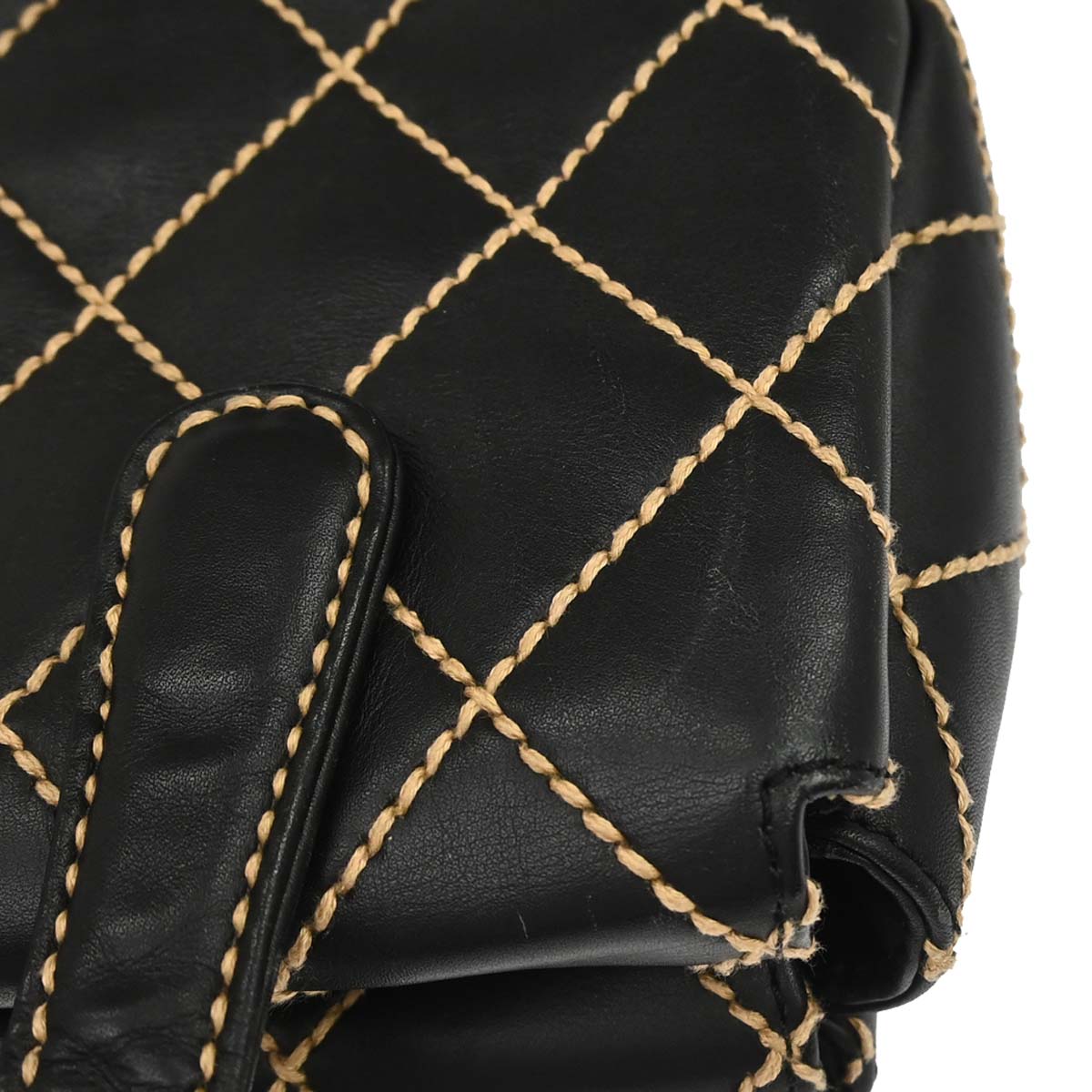 Chanel 2000-2001 Black Calfskin Wild Stitch Handbag