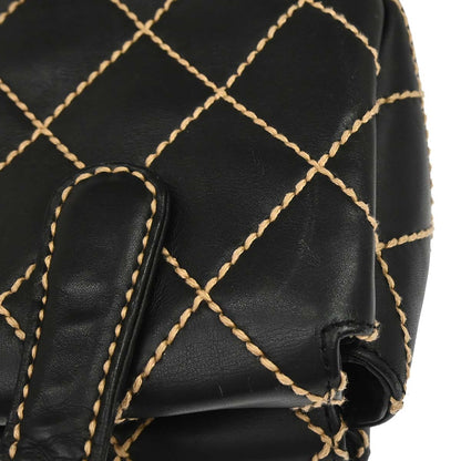 Chanel 2000-2001 Black Calfskin Wild Stitch Handbag