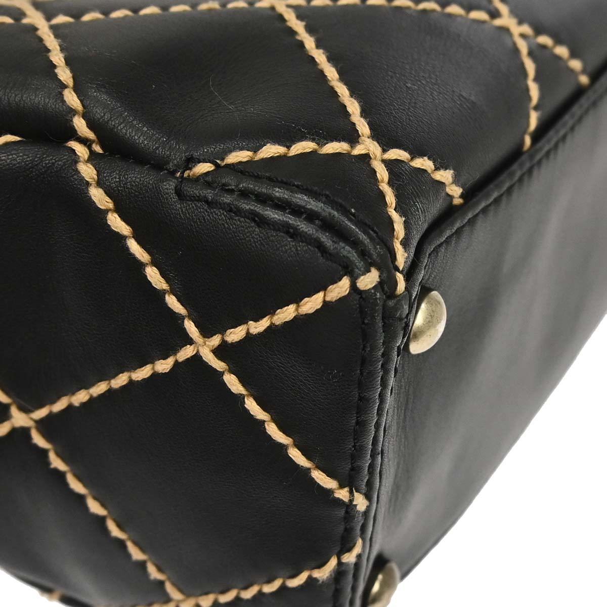 Chanel 2000-2001 Black Calfskin Wild Stitch Handbag