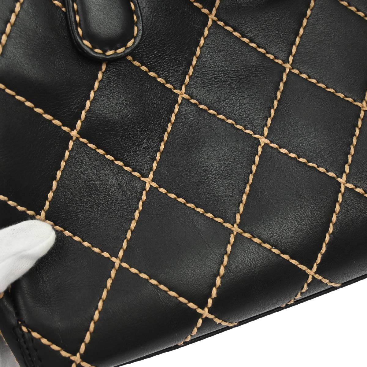 Chanel 2000-2001 Black Calfskin Wild Stitch Handbag