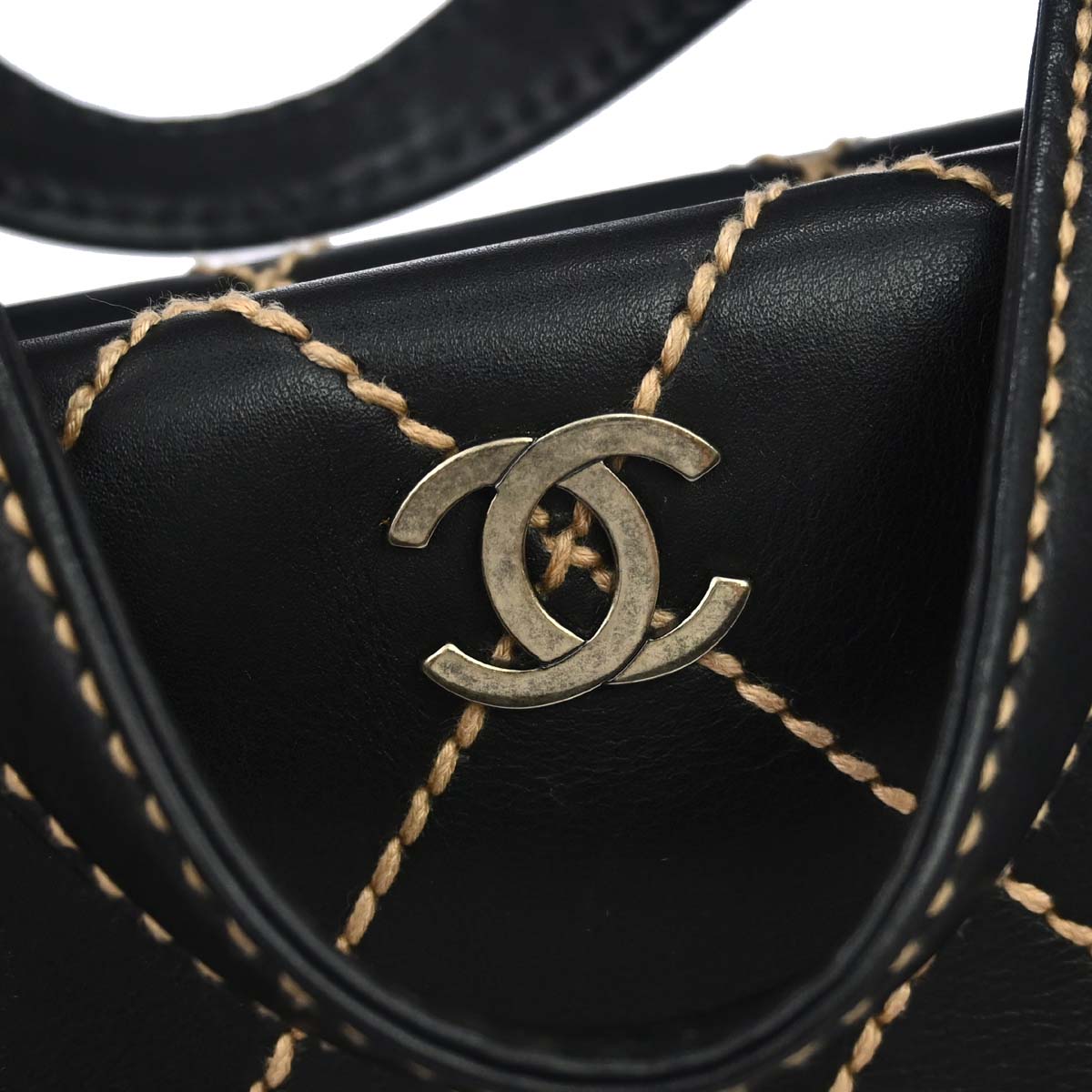 Chanel 2000-2001 Black Calfskin Wild Stitch Handbag
