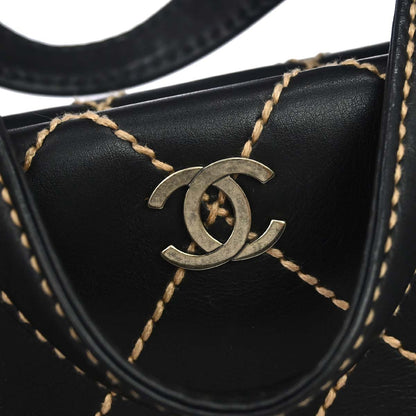 Chanel 2000-2001 Black Calfskin Wild Stitch Handbag