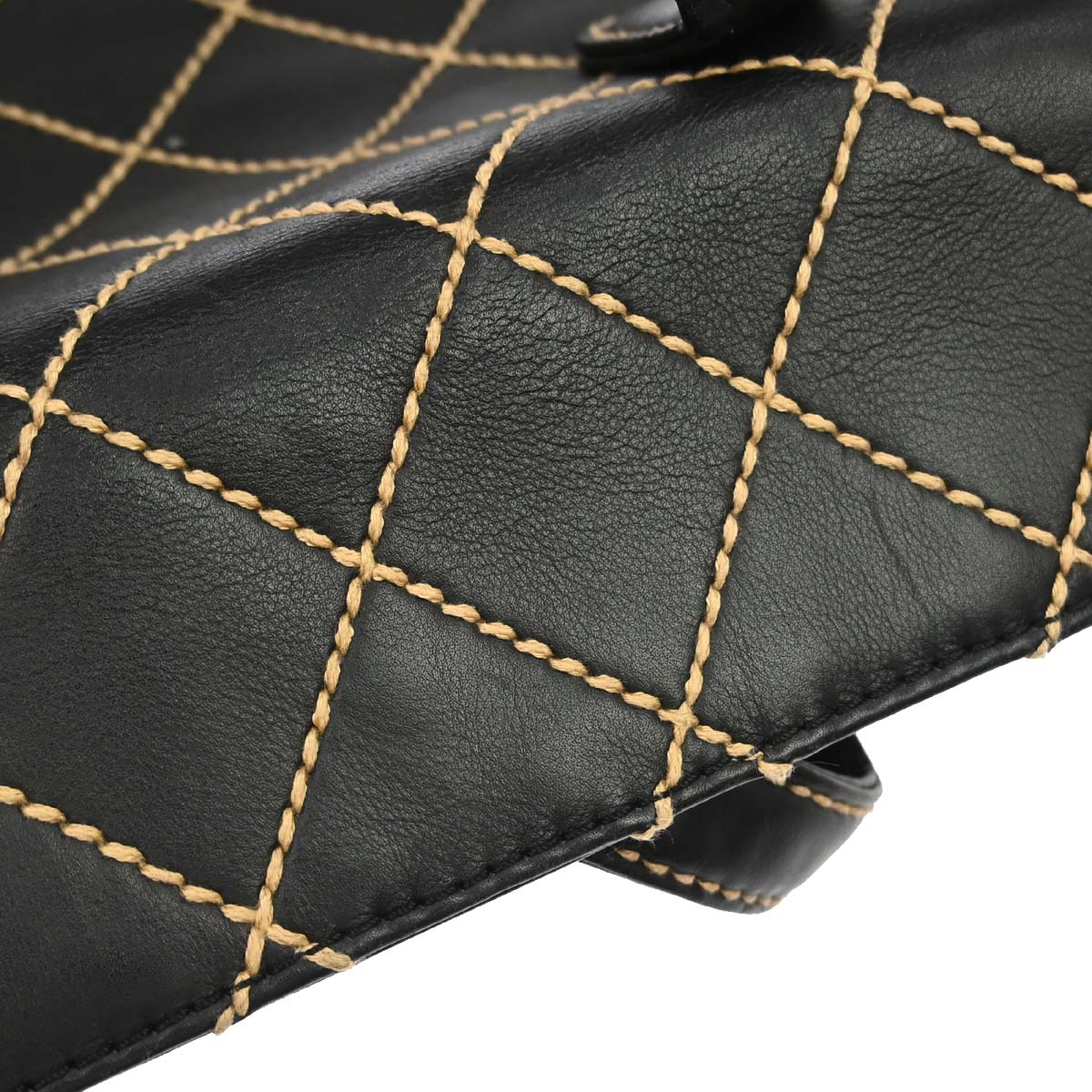 Chanel 2000-2001 Black Calfskin Wild Stitch Handbag