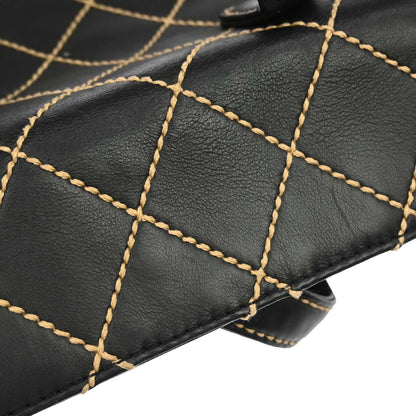 Chanel 2000-2001 Black Calfskin Wild Stitch Handbag