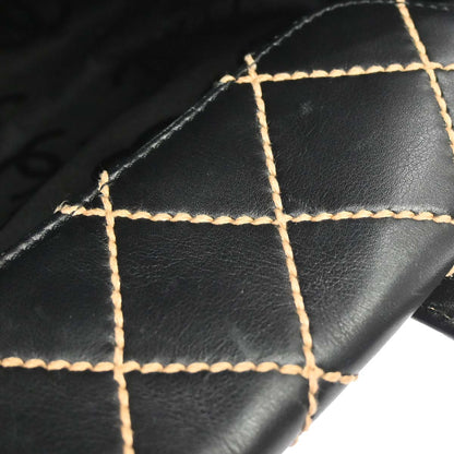 Chanel 2000-2001 Black Calfskin Wild Stitch Handbag