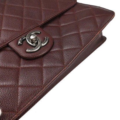 Chanel Brown Caviar Skin Retro Class 2way Shoulder Handbag