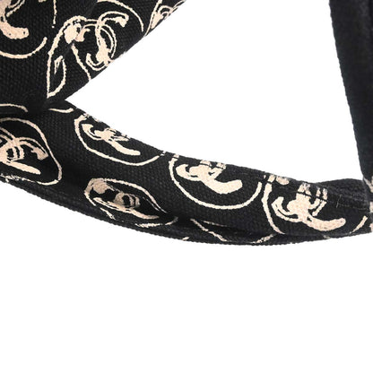 Chanel 2005-2006 Black Canvas Mademoiselle Camellia Drawstring Bucket Tote Handbag