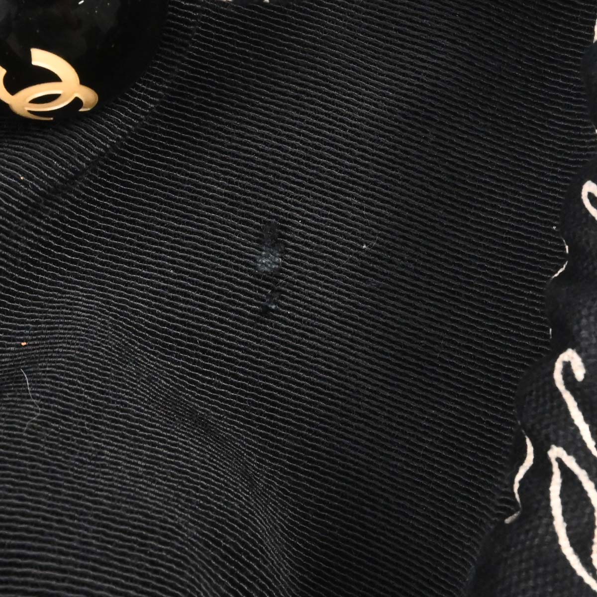 Chanel 2005-2006 Black Canvas Mademoiselle Camellia Drawstring Bucket Tote Handbag