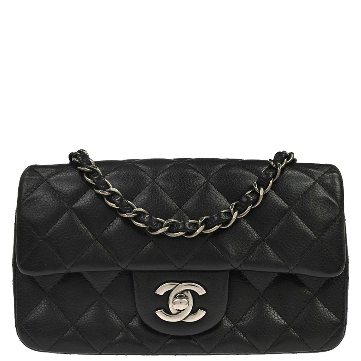 Chanel Black Caviar Skin Classic Single Flap Shoulder Bag